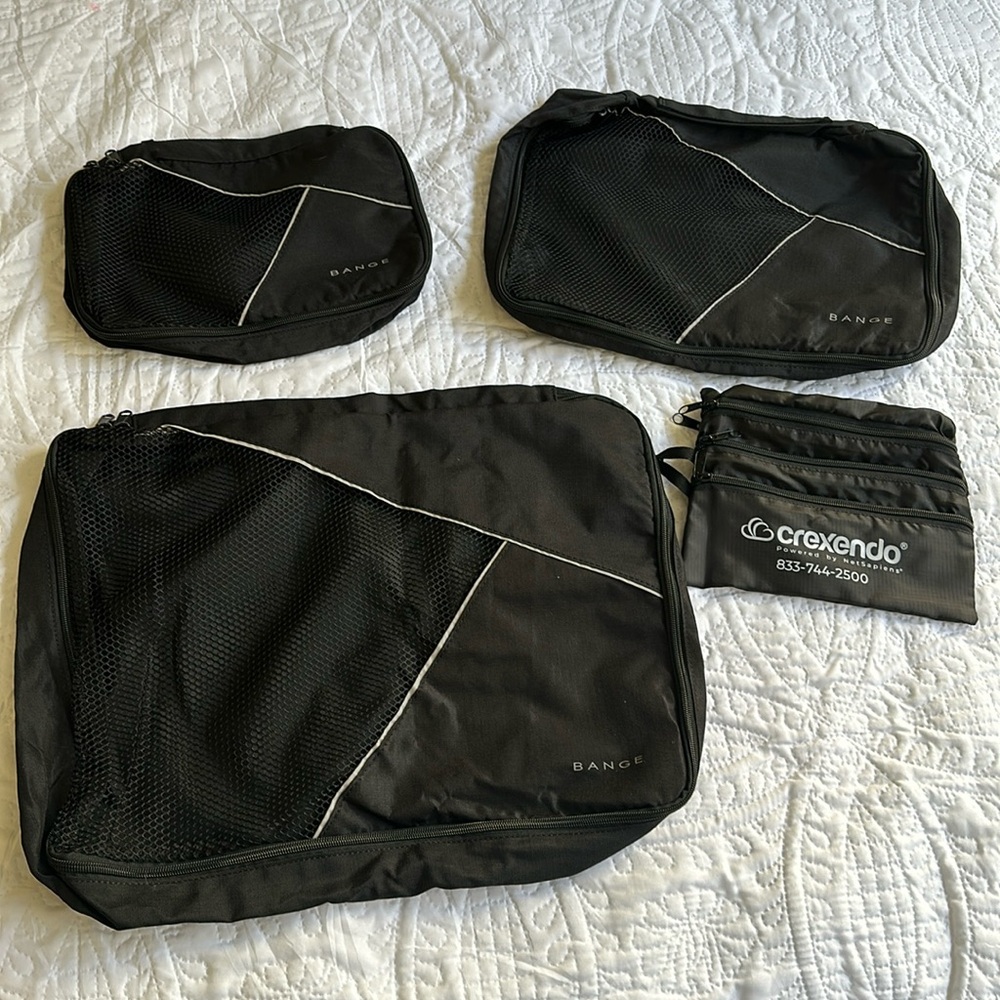 Bange 4 pack of black travel bags